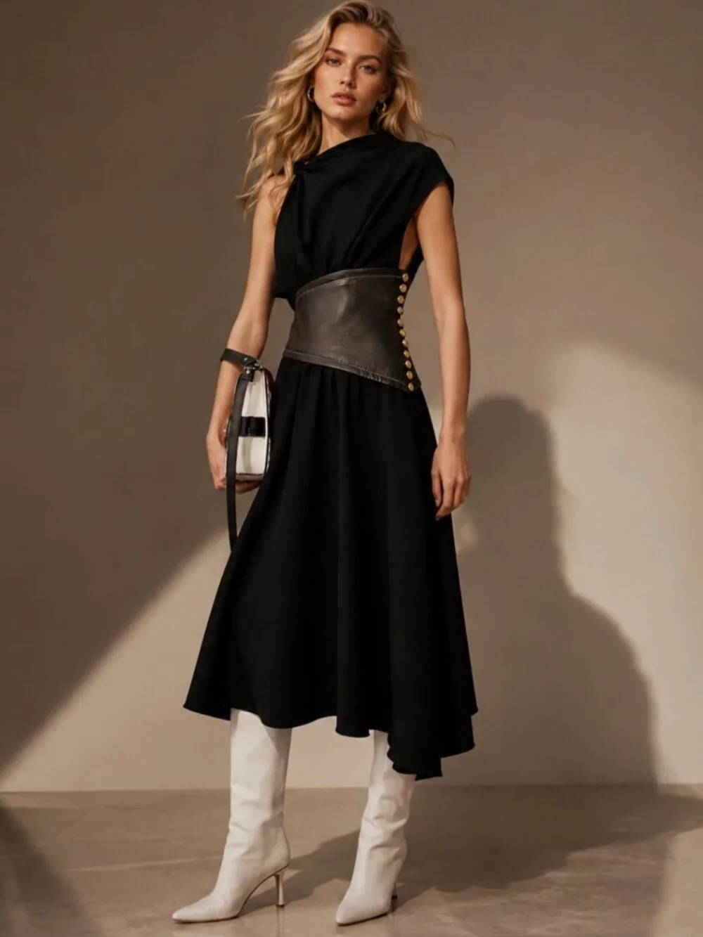PROENZA SCHOULER CREPE ASYMMETRICAL DRESS SIZE 8 NEW - Picture 3 of 13